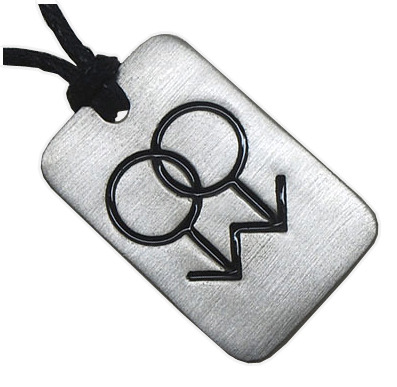 Double Male Symbol Gay Pendant Pewter Gay Necklace Pride Accessories